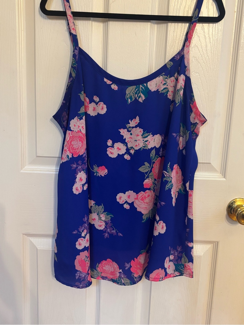 torrid Blue Pink Floral Swing Top Plus Size 1/1X
